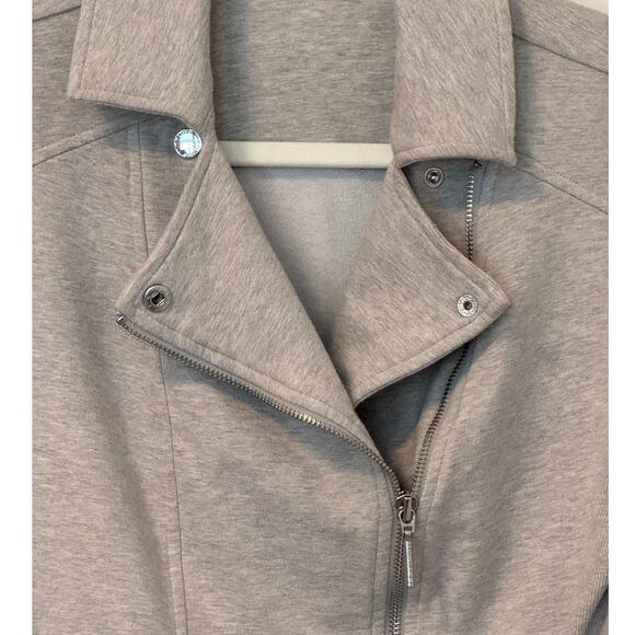 H by Halston Cotton Jersey Cropped Moto Jacket - Picture 4 of 14